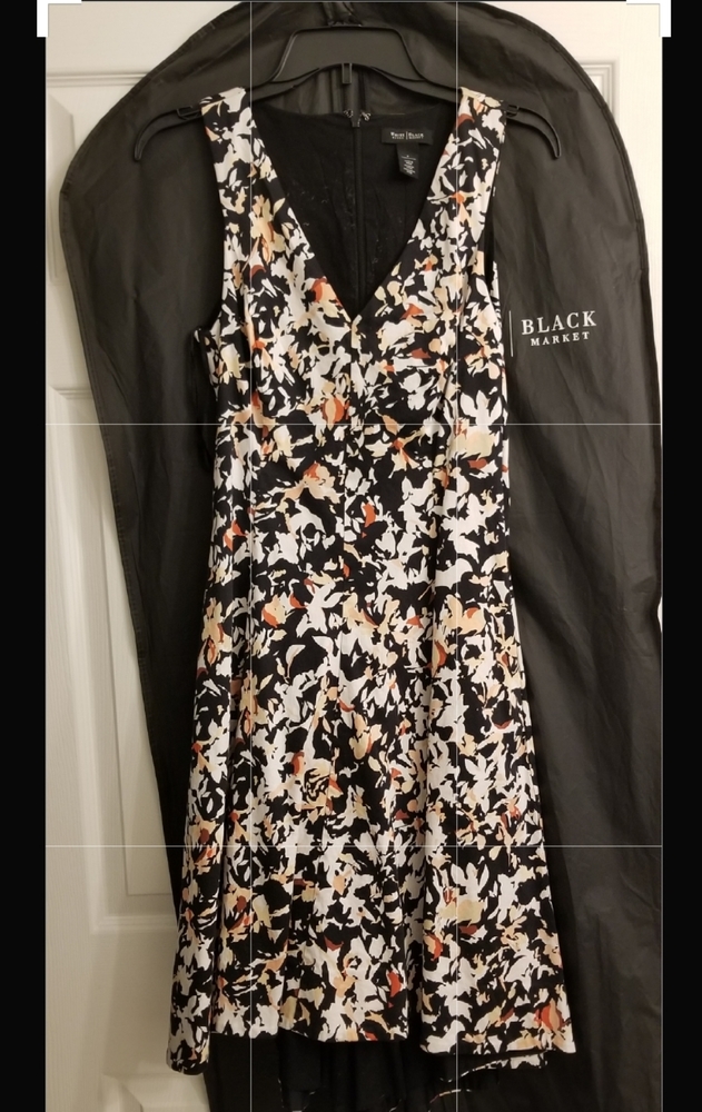 Floral White House Black Market cocktail dress